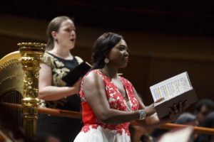 Roma, Auditorium Parco della Musica 09 02 2017 Orchestra e Coro dell'Accademia Nazionale di Santa Cecilia Schumann Il Paradiso e la Peri Daniele Gatti direttore Angel Blue soprano (Peri) Regula Mühlemann soprano (Fanciulla e Quartetto) Jennifer Johnston mezzosoprano (L'angelo e mezzosoprano solo) Martina Mikelic contralto (Quartetto) Brenden Gunnell tenore (Tenore solista) Patrick Grahl tenore (Giovinetto, Quartetto) Georg Zeppenfeld basso (L'uomo, Baritono solo, Quartetto, Gazna) Maria Chiara Chizzoni soprano Patrizia Roberti soprano Francesca Calò contralto Tiziana Pizzi contralto ©Musacchio & Ianniello